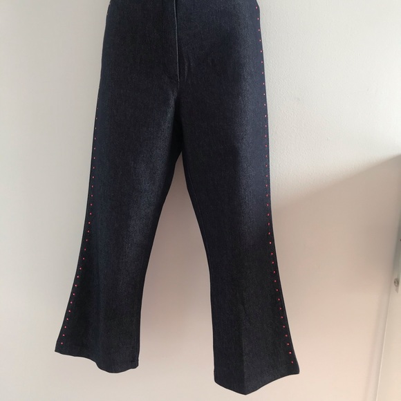 Petra Denim Dark Blue Capri Jeans with Ruby Red Studs 90’s Y2K - Picture 6 of 16